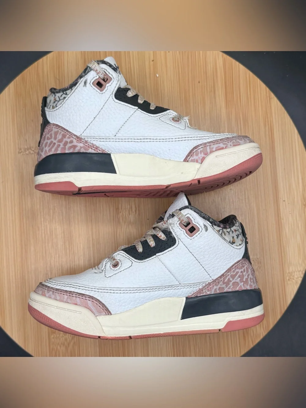 Air Jordan 3 (PS) Retro Red Stardust Shoes White Pink Flowers 11C
